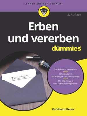 cover image of Erben und vererben f&uuml;r Dummies